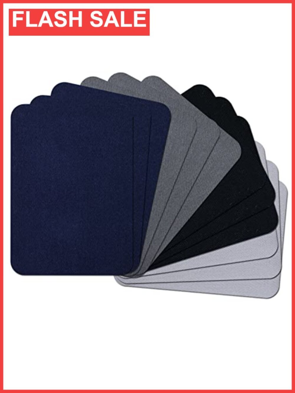 12pc Cotton Fabric Repair Patches Iron-On Strongest Glue 3x4.25